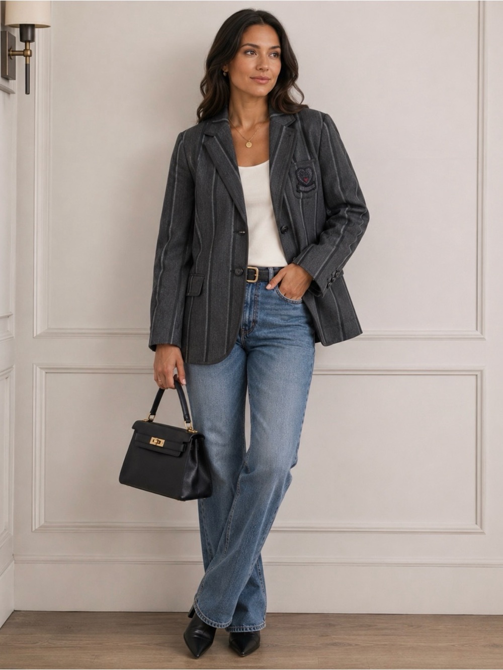 Coach Poppy Alex Stripe Blazer